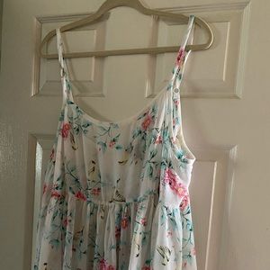 Torrid  white  floral chiffon baby doll cami